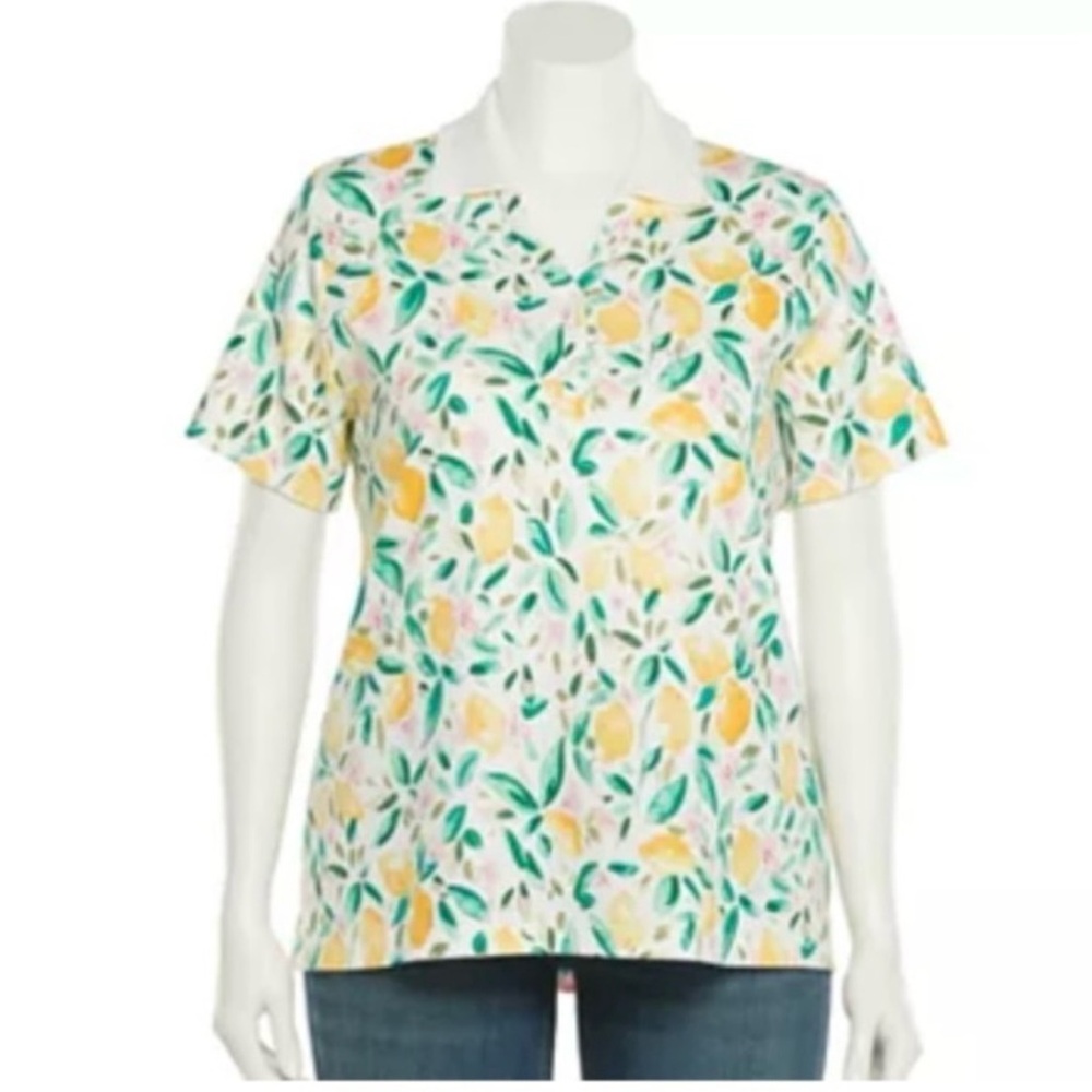 Lemon and Floral Print Women's Top